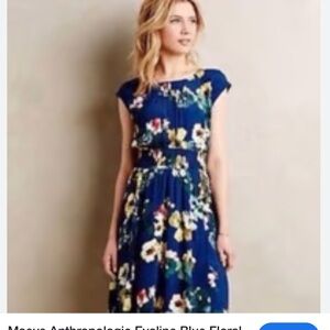 Anthropologie Maeve Evaline Navy Floral Dress in XSmall